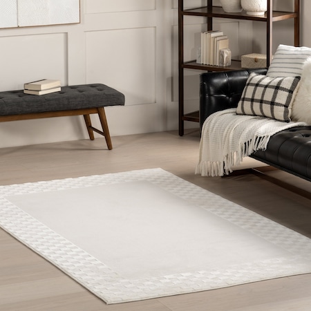 Nuloom Kalina High-Low Checkered Bordered Area Rug 4ft x 6ft ACNT02A-406